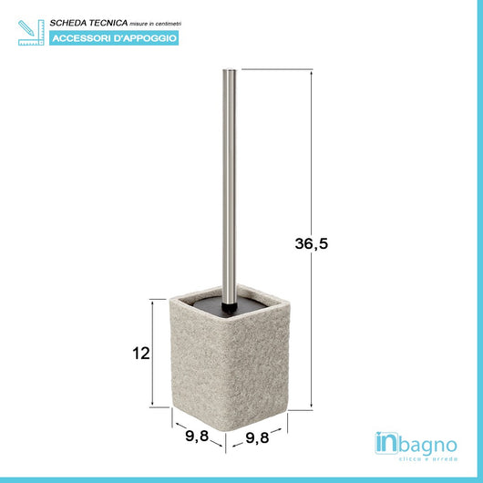 Scopino bagno da appoggio beige in resina effetto pietra