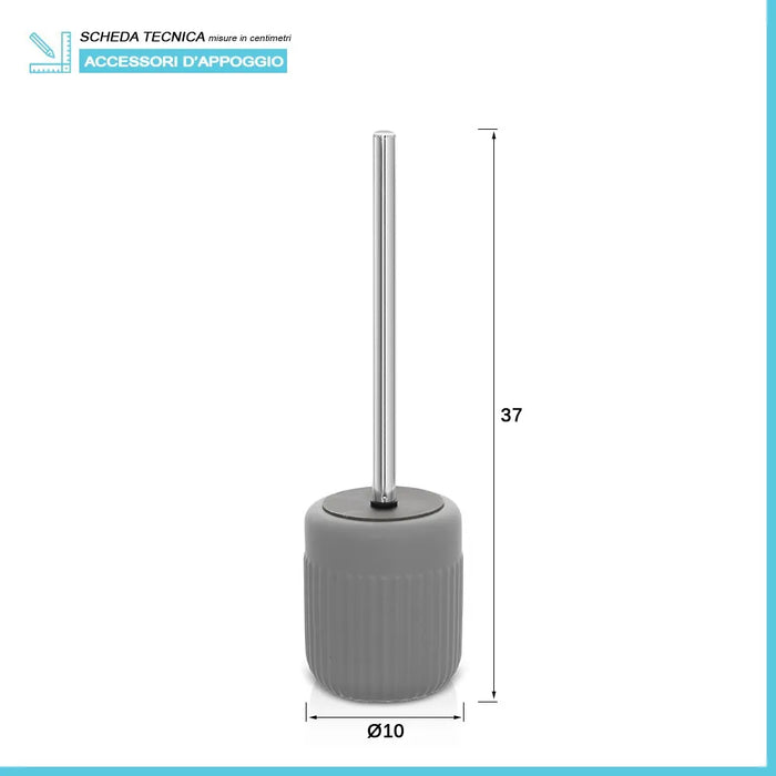 Scopino bagno da appoggio grigio in ceramica Cup