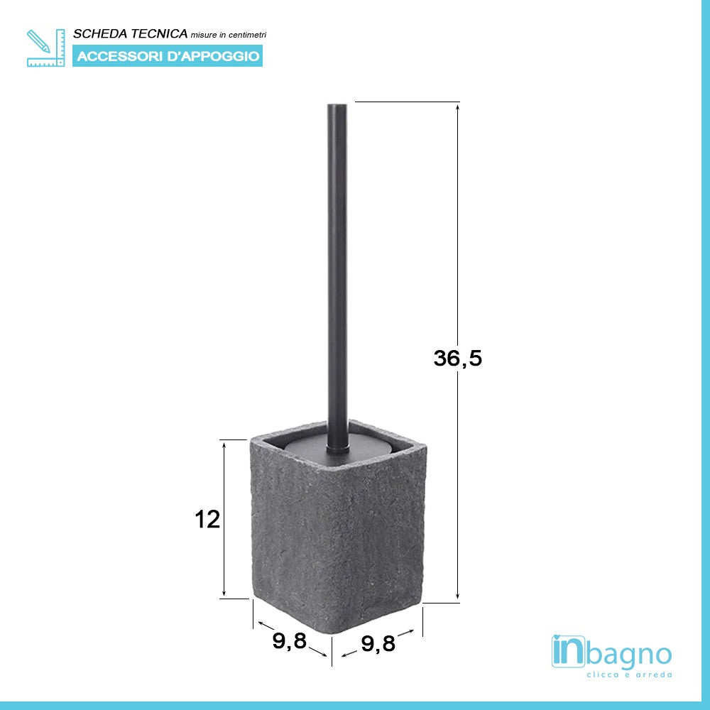 Scopino bagno da appoggio grigio in resina effetto pietra