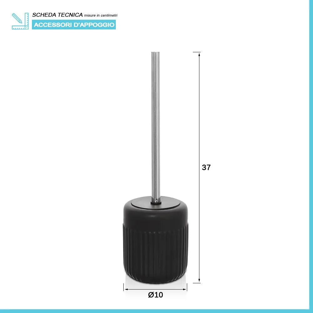 Scopino bagno da appoggio nero in ceramica Cup