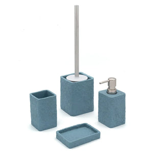 Scopino bagno da appoggio turchese cobalto in resina effetto pietra