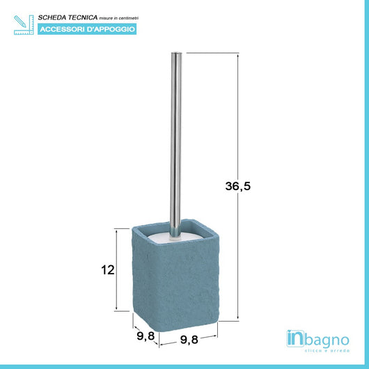 Scopino bagno da appoggio turchese cobalto in resina effetto pietra