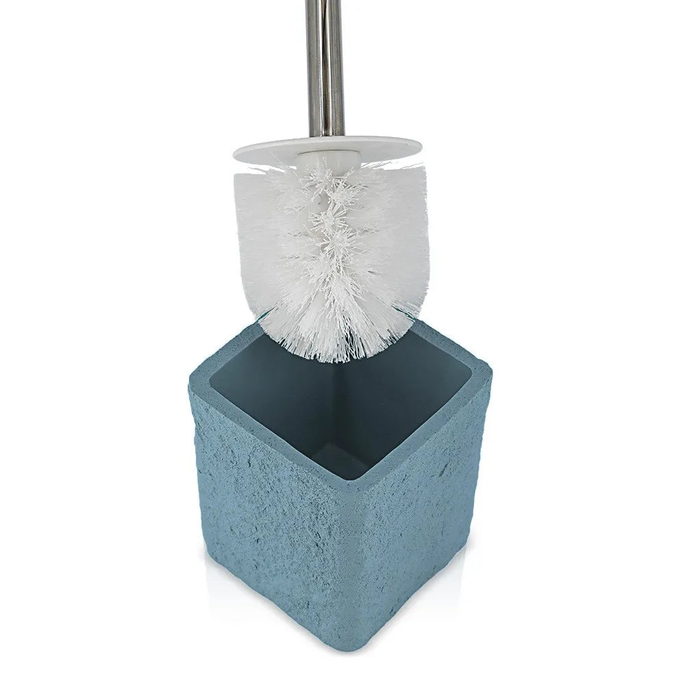 Scopino bagno da appoggio turchese cobalto in resina effetto pietra