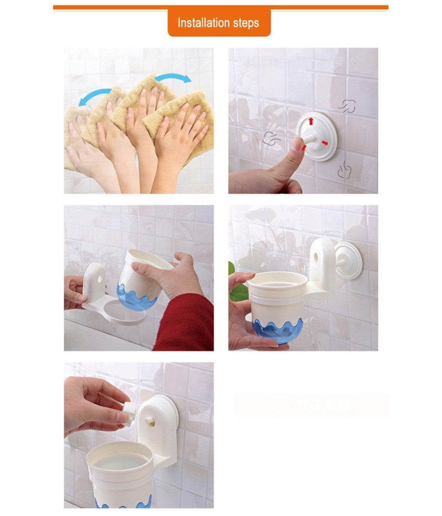 Scopino Con Porta Scopino A Parete Con Attacco A Ventosa Accessori Per Bagno         