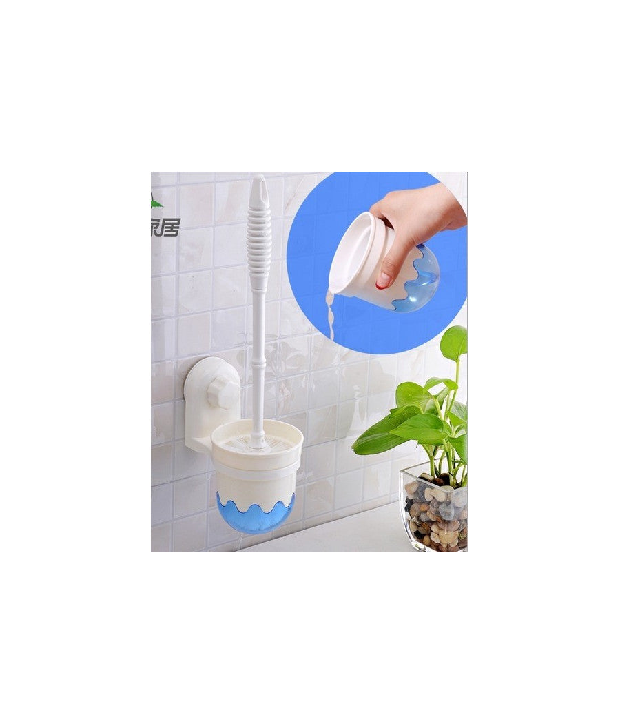 Scopino Con Porta Scopino A Parete Con Attacco A Ventosa Accessori Per Bagno         