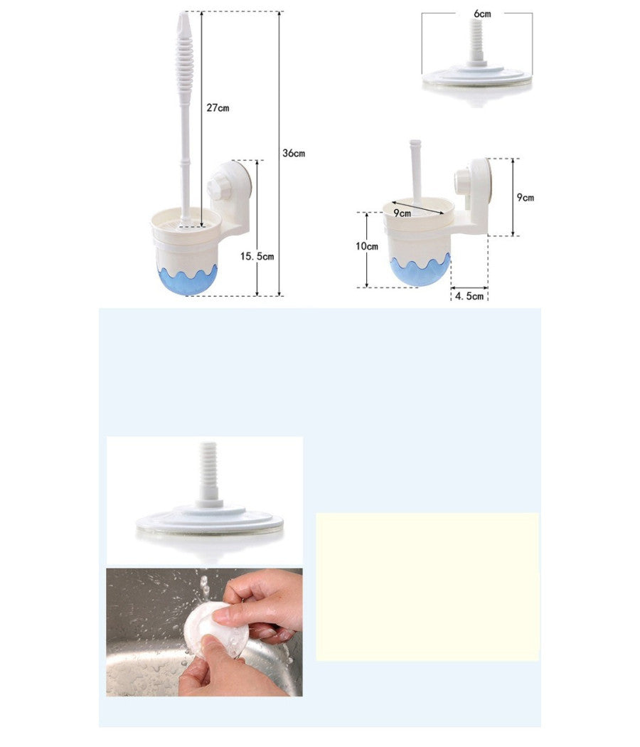 Scopino Con Porta Scopino A Parete Con Attacco A Ventosa Accessori Per Bagno         