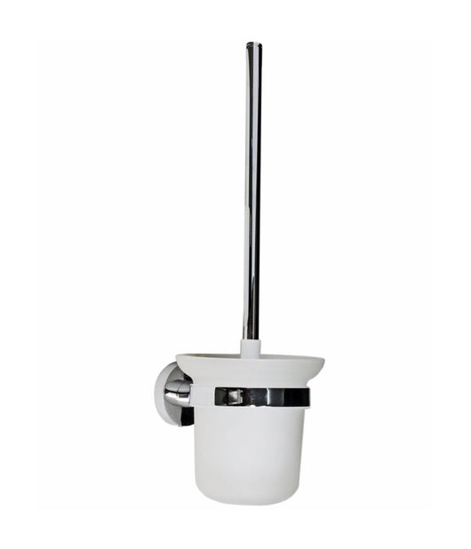 Scopino Da Bagno Con Porta Scopino A Muro In Acciaio E Vetro Fissaggio A Viti         