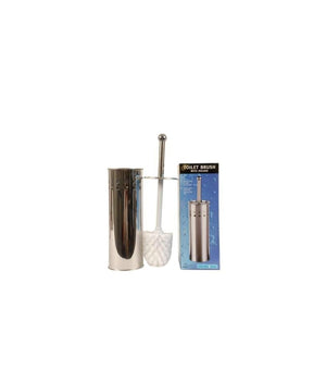 Scopino Da Bagno Con Setole In Plastica Bianca E Portascopino In Metallo         