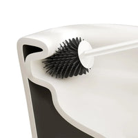 Scopino di ricambio per wc con setole in silicone grigio e manico bianco