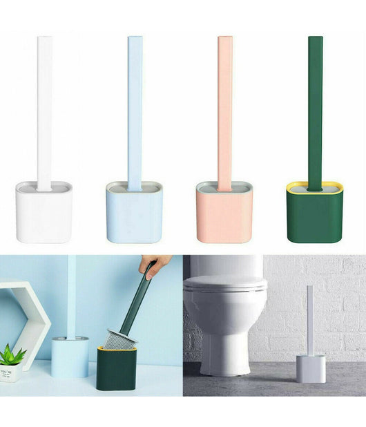 Scopino Per Wc Bagno Spazzola Per Pulizia In Silicone Con Portascopino Da Muro         