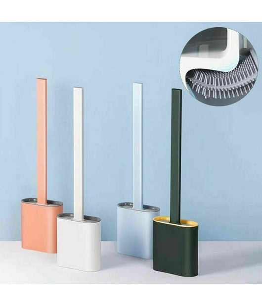 Scopino Per Wc Bagno Spazzola Per Pulizia In Silicone Con Portascopino Da Muro         