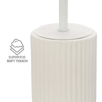 Scopino wc bianco in ceramica soft touch con setole nere Spring