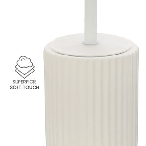 Scopino wc bianco in ceramica soft touch con setole nere Spring