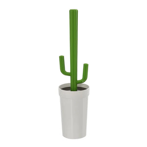 Scopino WC Cactus da appoggio bianco in plastica con setole nere