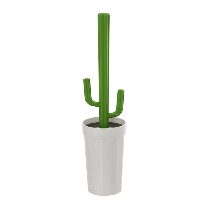 Scopino WC Cactus da appoggio bianco in plastica con setole nere