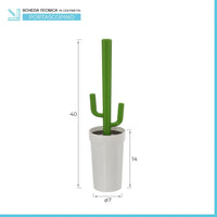 Scopino WC Cactus da appoggio bianco in plastica con setole nere