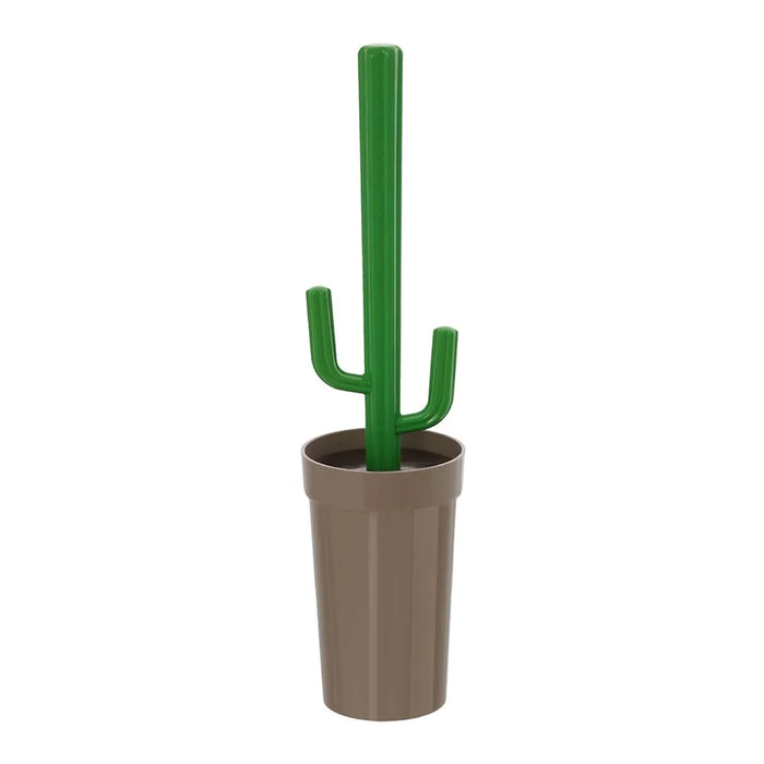 Scopino WC Cactus da appoggio tortora in plastica con setole nere