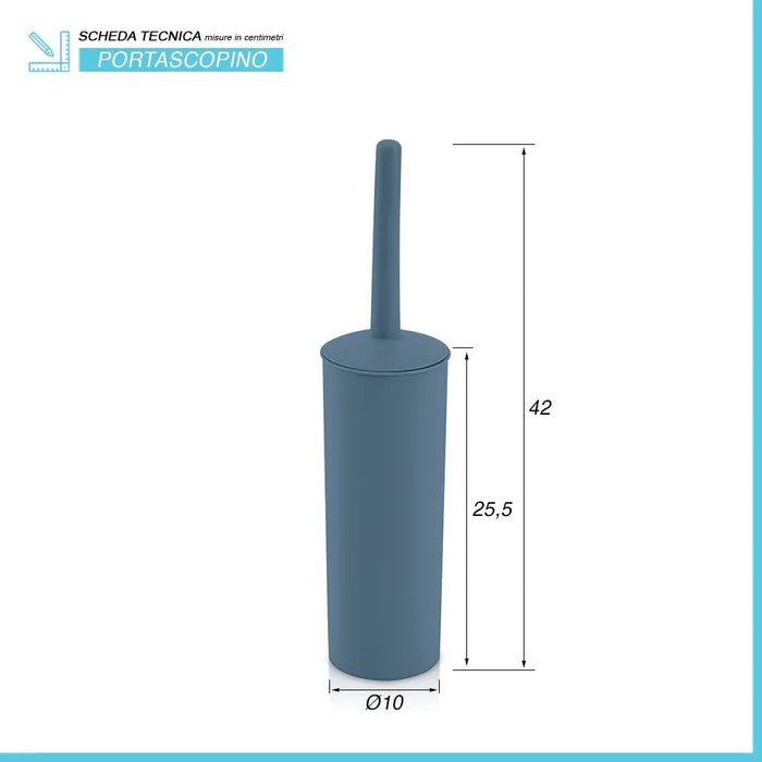 Scopino wc da appoggio blu in plastica con portascopino