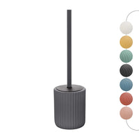 Scopino wc grigio in ceramica soft touch con setole nere Spring