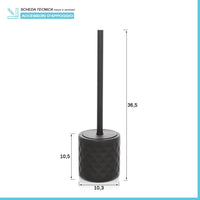 Scopino wc nero da appoggio in ceramica Cristal