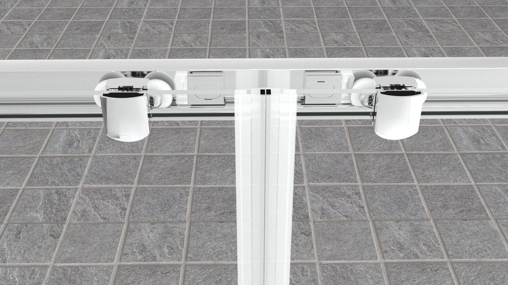 Box Doccia 2 lati 80x190 cm fisso + porta scorrevole apertura centrale H195 cm GAIA Cromato