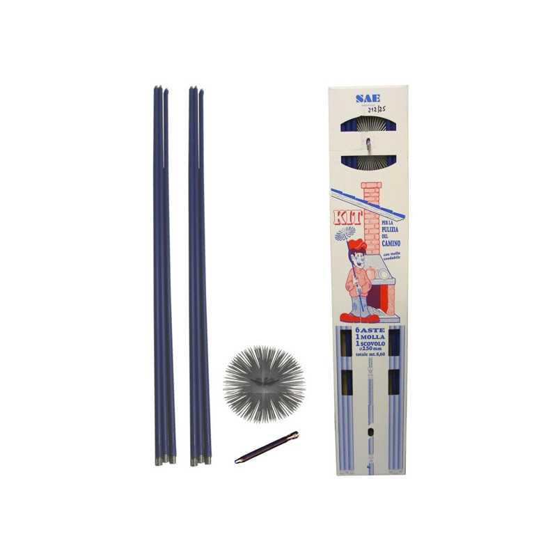Scovolo Camino Acciaio Tondo mm 250 Kit