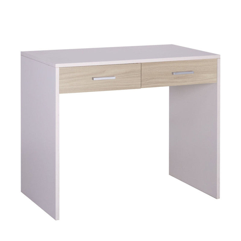 Scrivania 2 Cassetti L90 In Kit Bianco Fiammato cm 91x55x76h - Sarmog