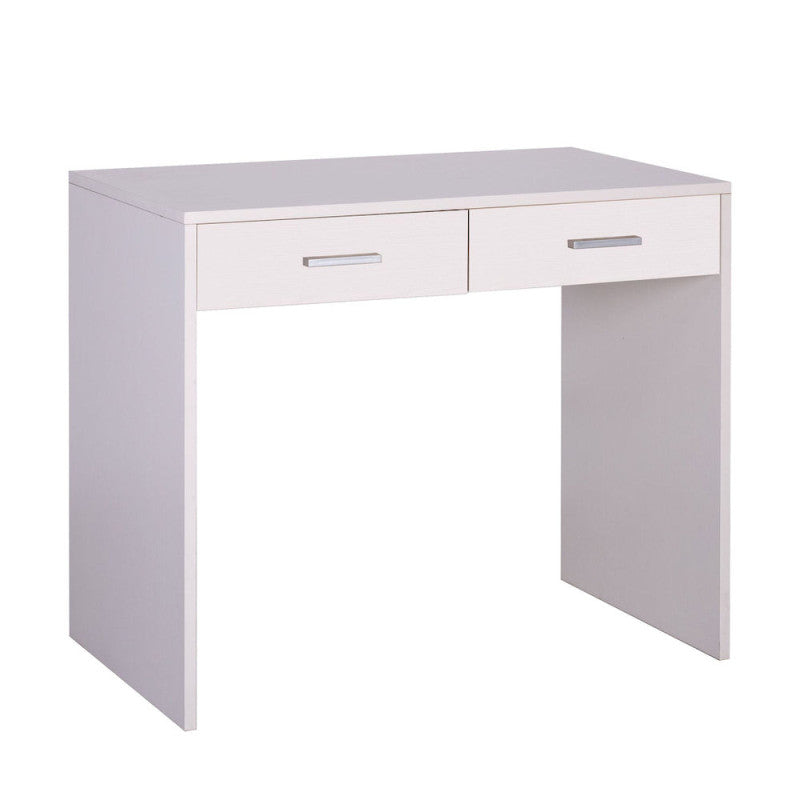Scrivania 2 Cassetti L90 In Kit Bianco Fiammato cm 91x55x76h - Sarmog
