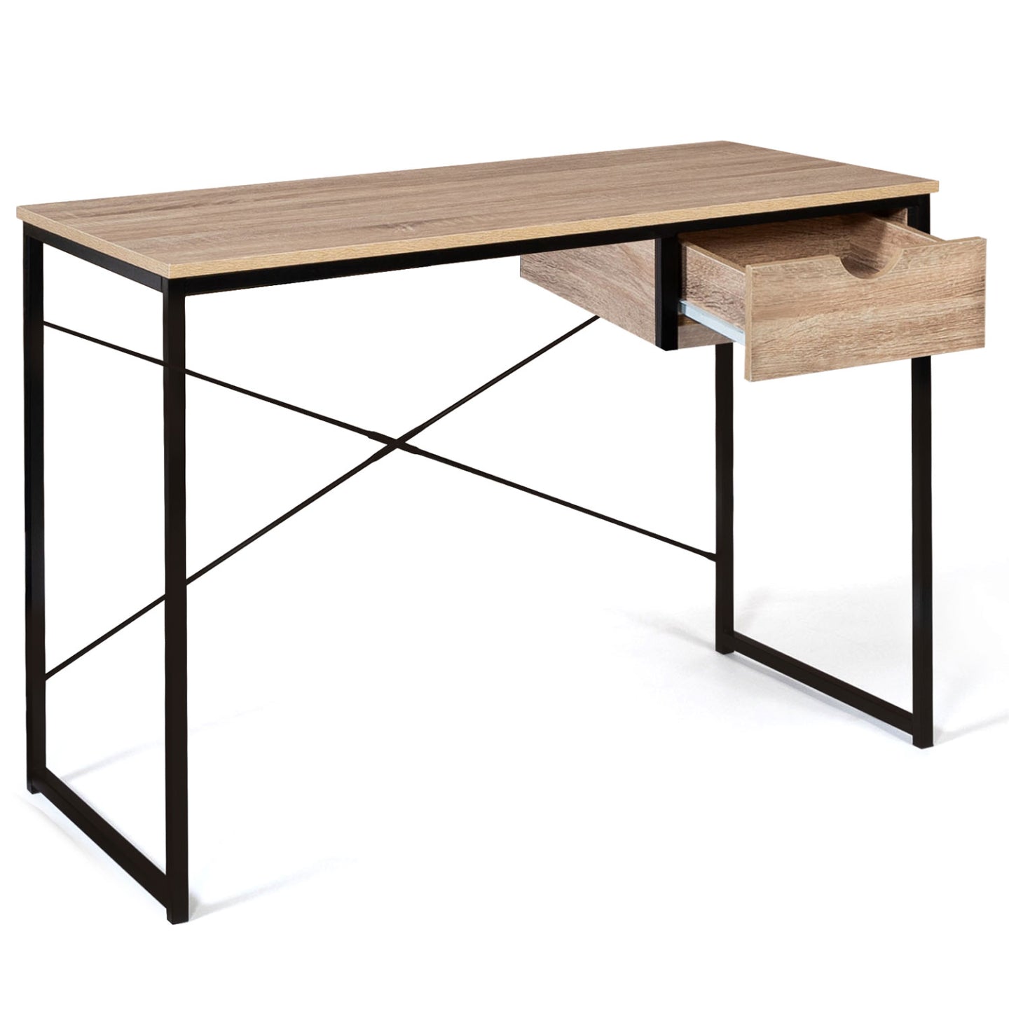 IDMarket - Scrivania a 1 cassetto laterale, design industriale DETROIT