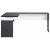 Scrivania ad angolo New Selina – 180x75x60 – Bianco Lucido e Report