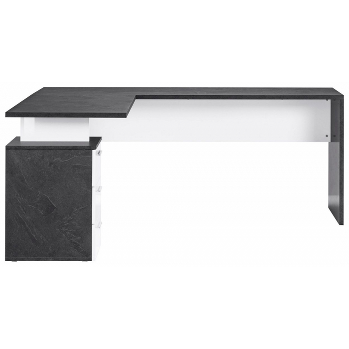 Scrivania ad angolo New Selina – 180x75x60 – Bianco Lucido e Report