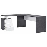 Scrivania ad angolo New Selina – 180x75x60 – Bianco Lucido e Report