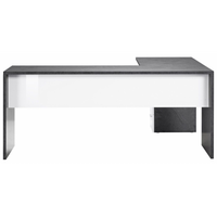 Scrivania ad angolo New Selina – 180x75x60 – Bianco Lucido e Report