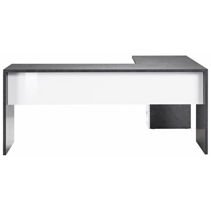 Scrivania ad angolo New Selina – 180x75x60 – Bianco Lucido e Report