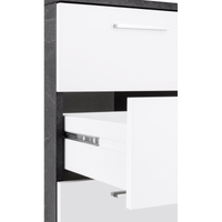 Scrivania ad angolo New Selina – 180x75x60 – Bianco Lucido e Report