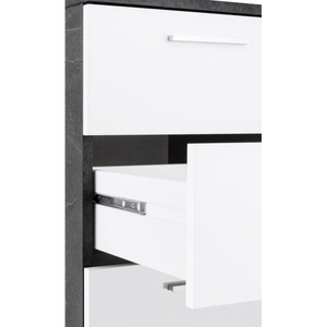 Scrivania ad angolo New Selina – 180x75x60 – Bianco Lucido e Report