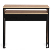 IDMarket - Scrivania allungabile nera a 1 cassetto di design industriale BOSTON
