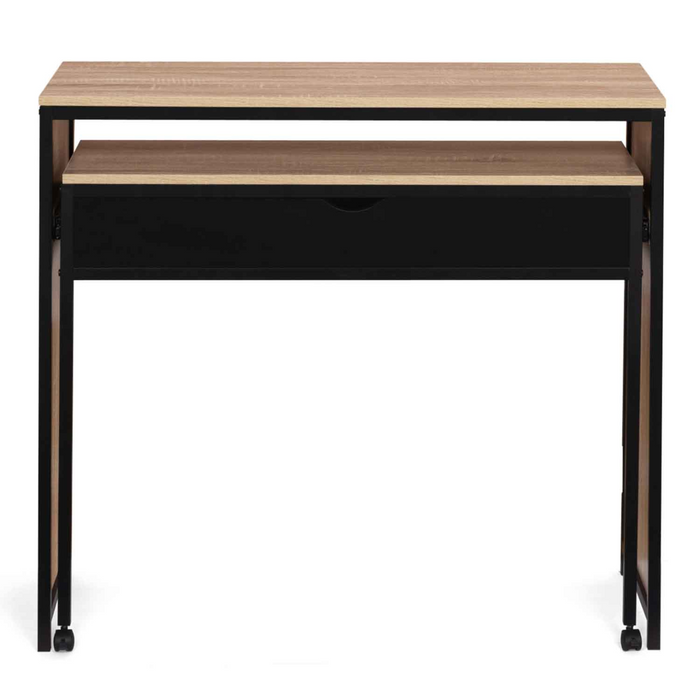 IDMarket - Scrivania allungabile nera a 1 cassetto di design industriale BOSTON