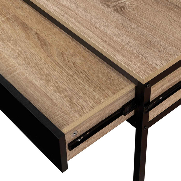 IDMarket - Scrivania allungabile nera a 1 cassetto di design industriale BOSTON