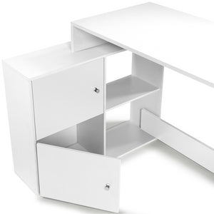 IDMarket - Scrivania angolare a forma di L in legno bianco BOB