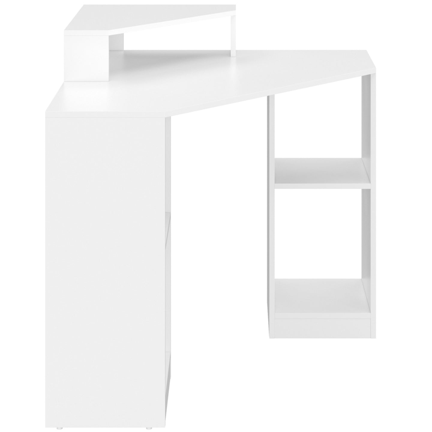 IDMarket - Scrivania angolare salvaspazio HARRY bianca con portaoggetti