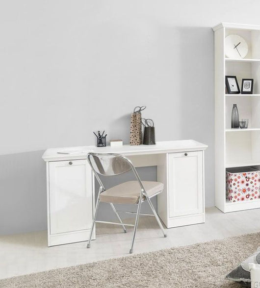 Scrivania per zona studio con 2 ante Bianca, ZFRSCRLAND32