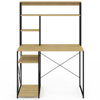 IDMarket - Scrivania di design industriale di DETROIT con ripiani portaoggetti