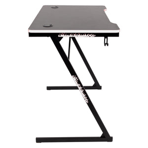 Scrivania Gaming Flame Nera/bianca 80x50x75