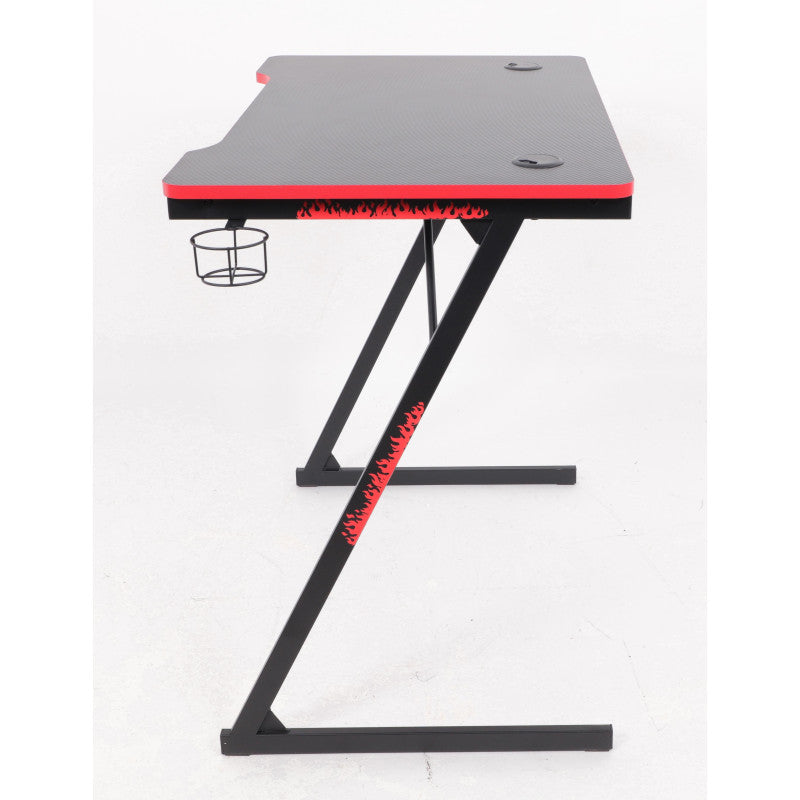 Scrivania Gaming Flame Nera/rossa 80x50x75