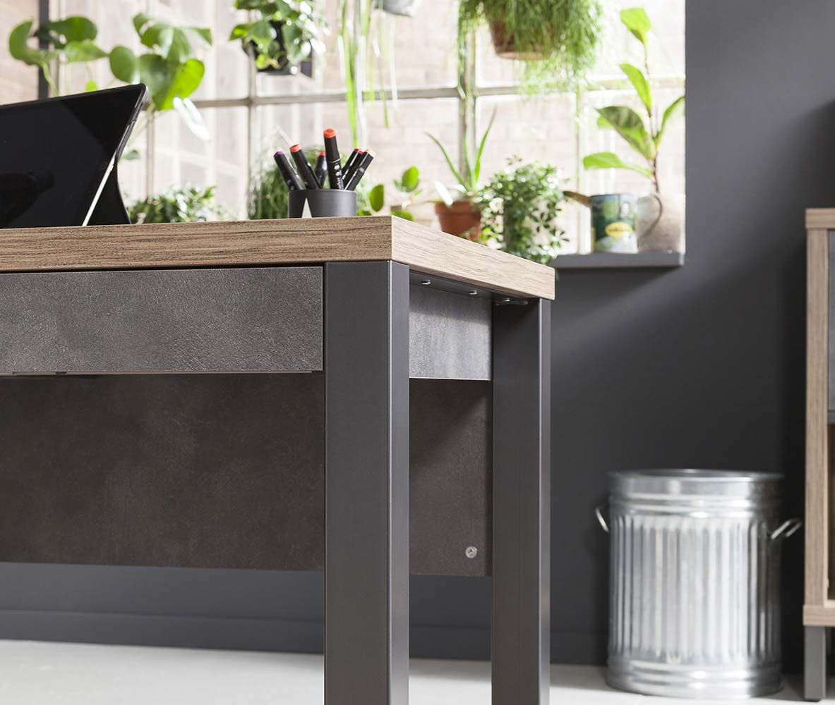 Scrivania Industry in finitura Rovere e Grigio smoke ZCMBS476ZZ