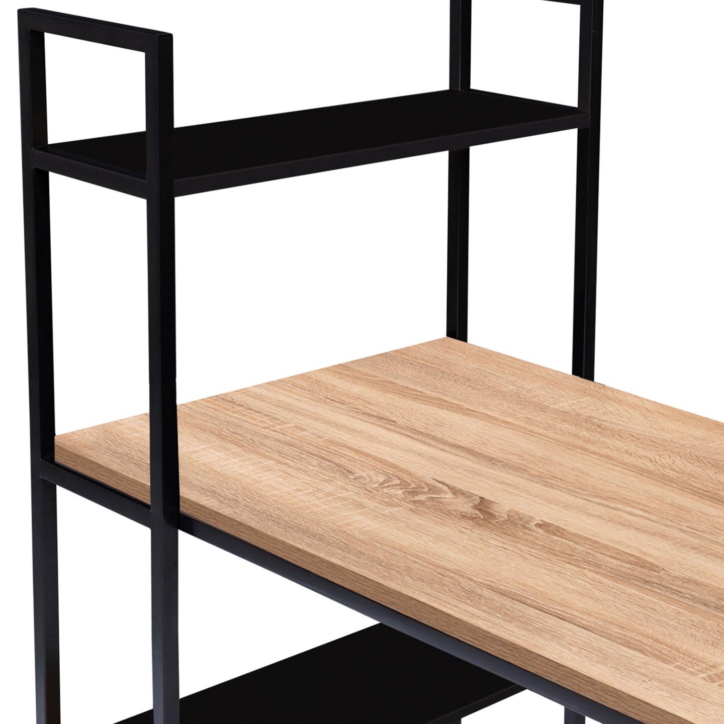 IDMarket - Scrivania libreria BOSTON legno e nero design industriale