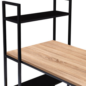 IDMarket - Scrivania libreria BOSTON legno e nero design industriale