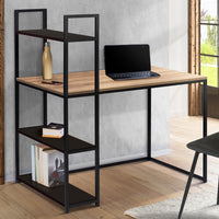 IDMarket - Scrivania libreria BOSTON legno e nero design industriale