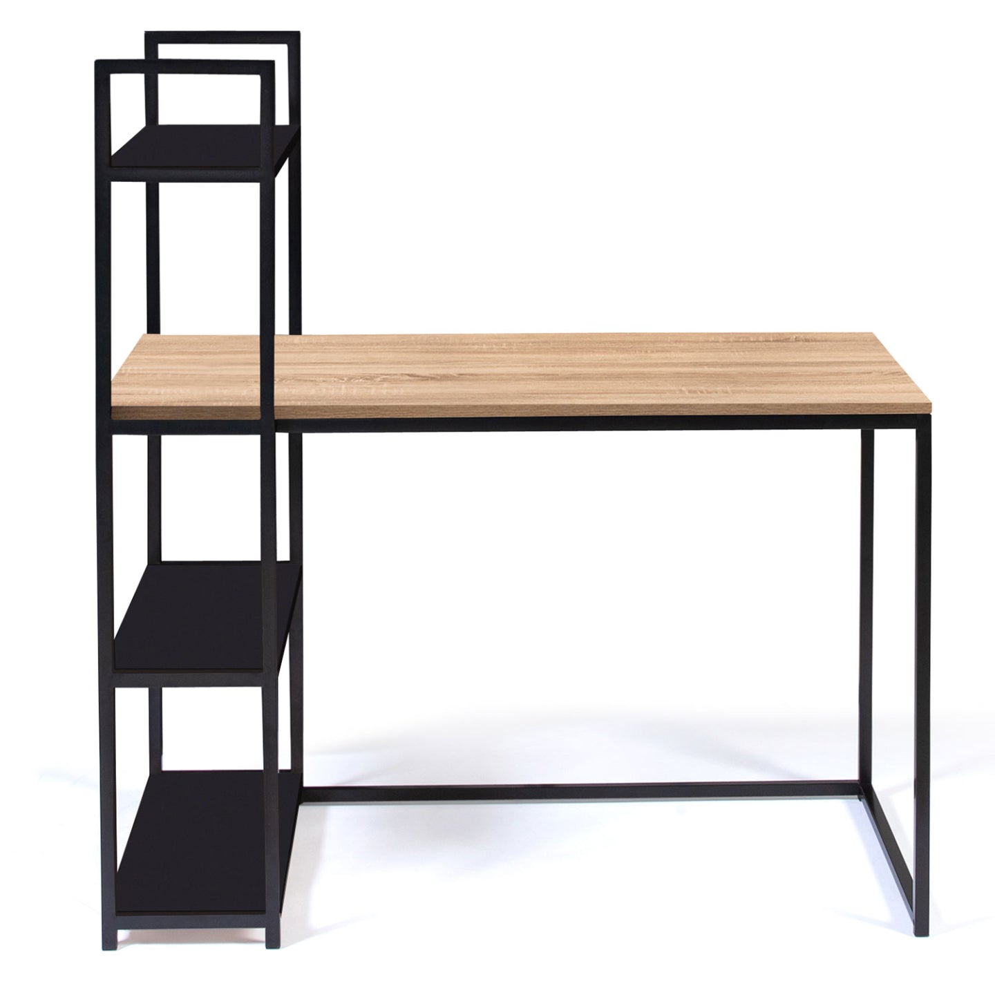 IDMarket - Scrivania libreria BOSTON legno e nero design industriale